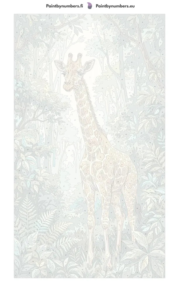 Numbered canvas - Giraffe in Jungle 40x70cm