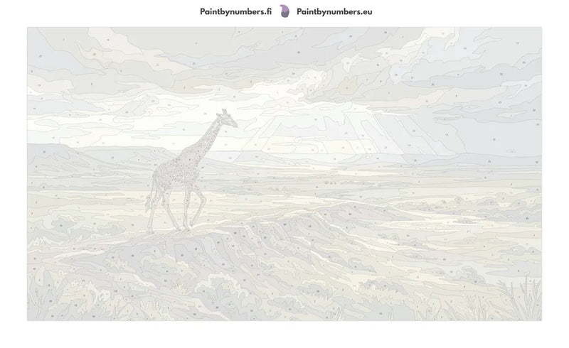 Numbered canvas - Giraffe in Landscape 70x40cm