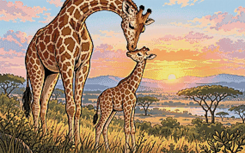 Diamantmönster för Giraffe Pair