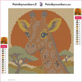 Thumbnail for Diamond painting adhesive canvas preview - Giraffe Sunset