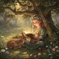 Thumbnail for Diamond Painting Girl Reading in Forest