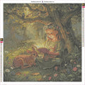 Thumbnail for Girl Reading in Forest diamond painting adhesive canvas 60x60cm