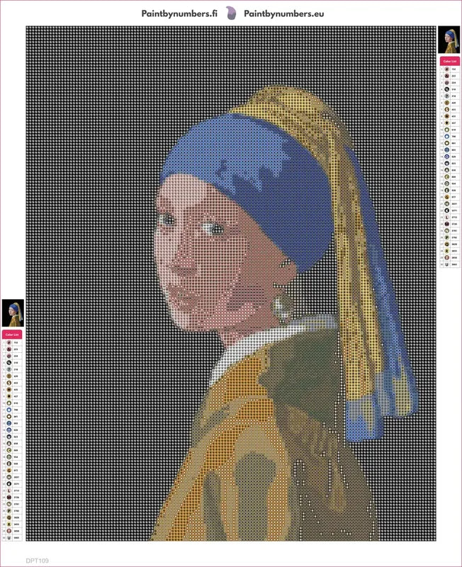 Girl With A Pearl Earring diamond painting adhesive canvas 40x50cm