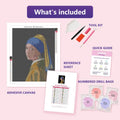 Thumbnail for Girl With A Pearl Earring 40x50cm diamond painting kit contents: adhesive canvas, color chart, tools and diamond bags