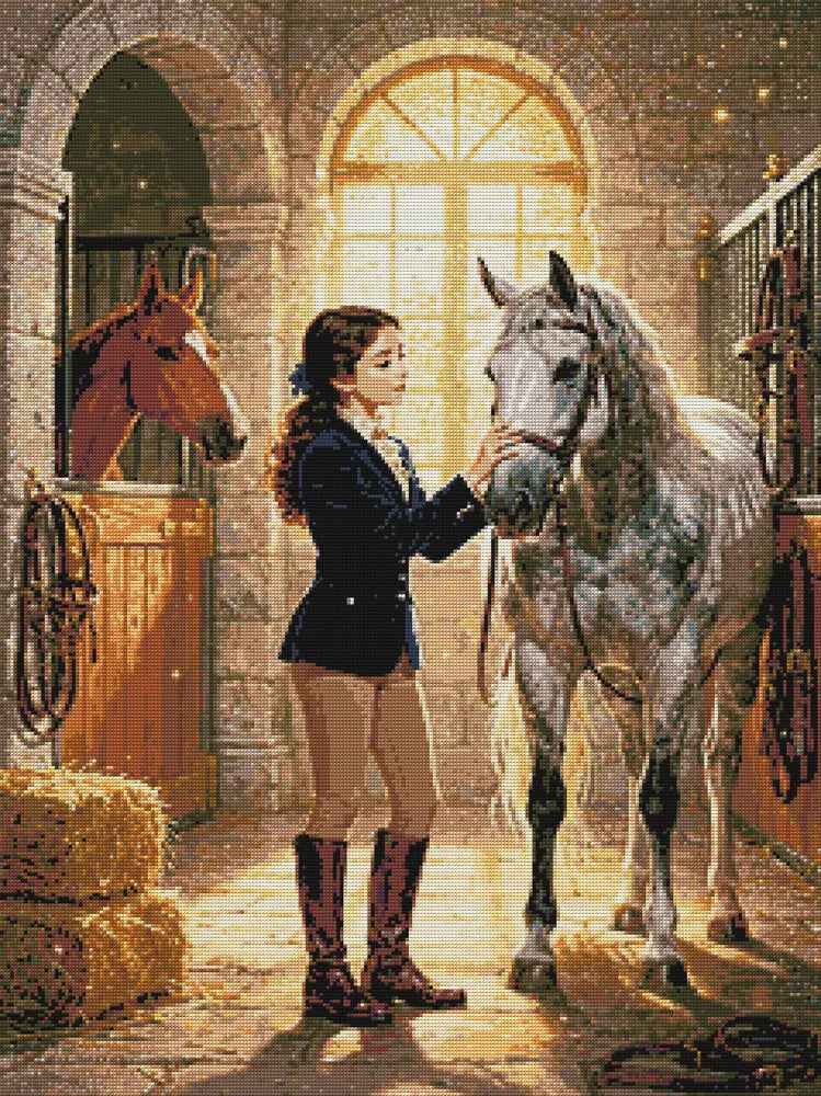 Diamond pattern - Girl with Horses