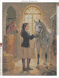 Thumbnail for Girl with Horses diamond painting adhesive canvas 60x80cm