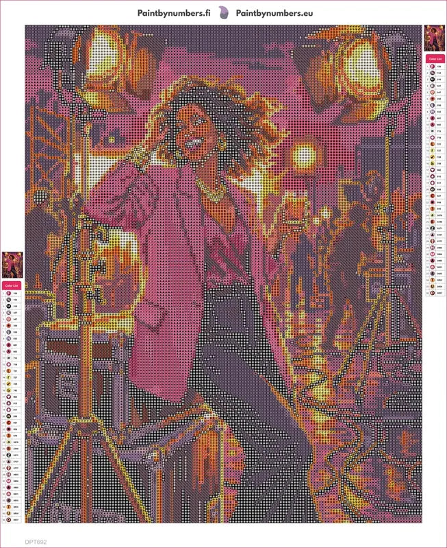 Diamond painting adhesive canvas preview - Glamorous Woman On Film Set