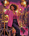 Thumbnail for Glamorous Woman On Film Set, 40x50 cm diamond painting – finished design preview with a close-up of round drills