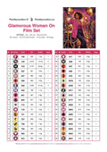Thumbnail for DMC color chart for Glamorous Woman On Film Set diamond painting - 36 colors