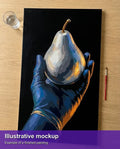 Thumbnail for Illustration of the completed paint by numbers - Gloved Hand Holding Pear 40x70cm