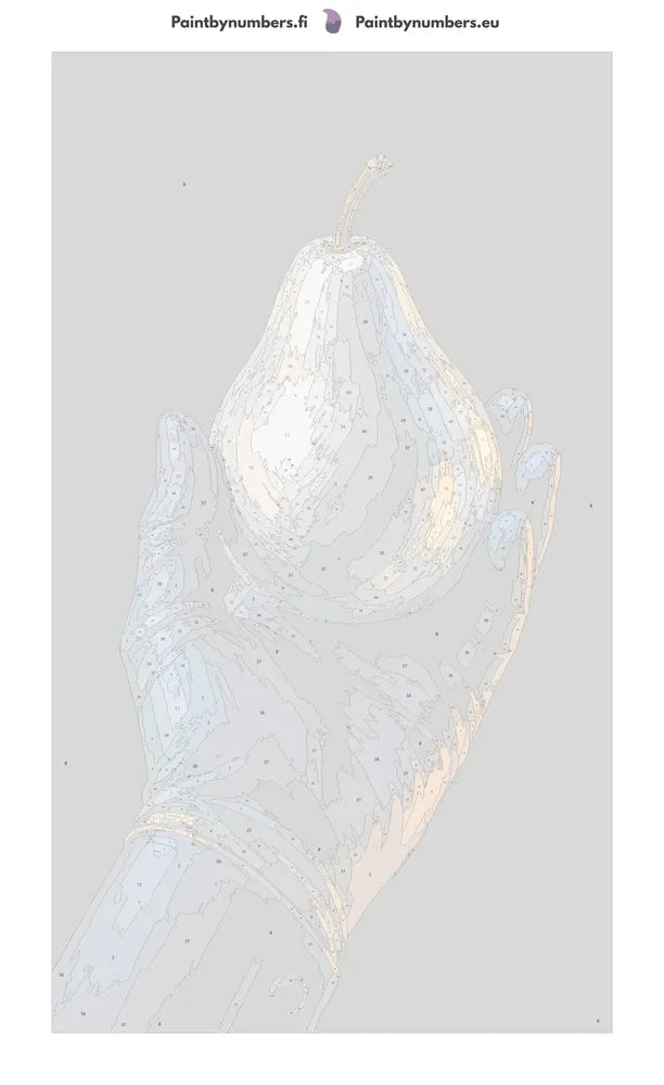 Numbered canvas - Gloved Hand Holding Pear 40x70cm