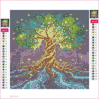 Thumbnail for Glowing Tree diamond painting adhesive canvas 20x20cm