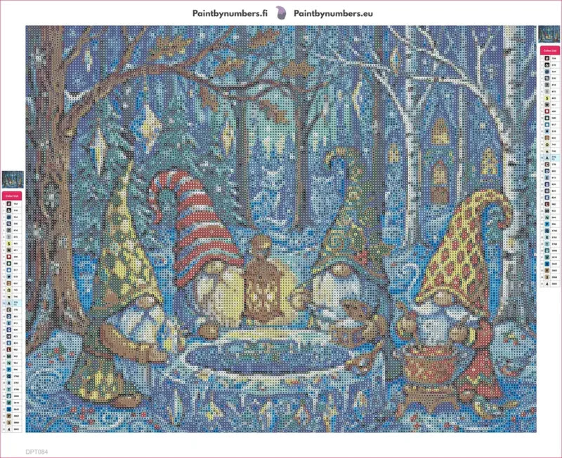Gnome Gathering diamond painting adhesive canvas 50x40cm