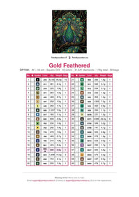 Thumbnail for Gold Feathered diamond painting color chart – 40 DMC colors