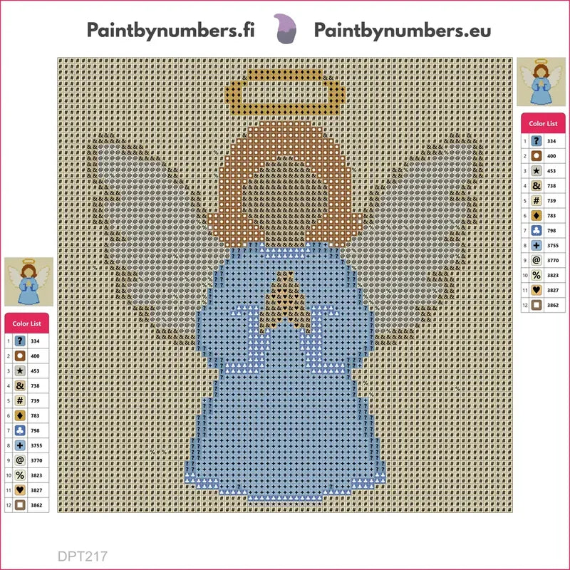 Diamond painting adhesive canvas preview - Golden Angel