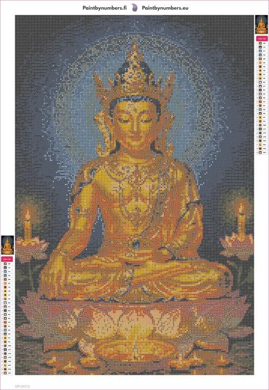 Golden Buddha diamond painting adhesive canvas 40x60cm