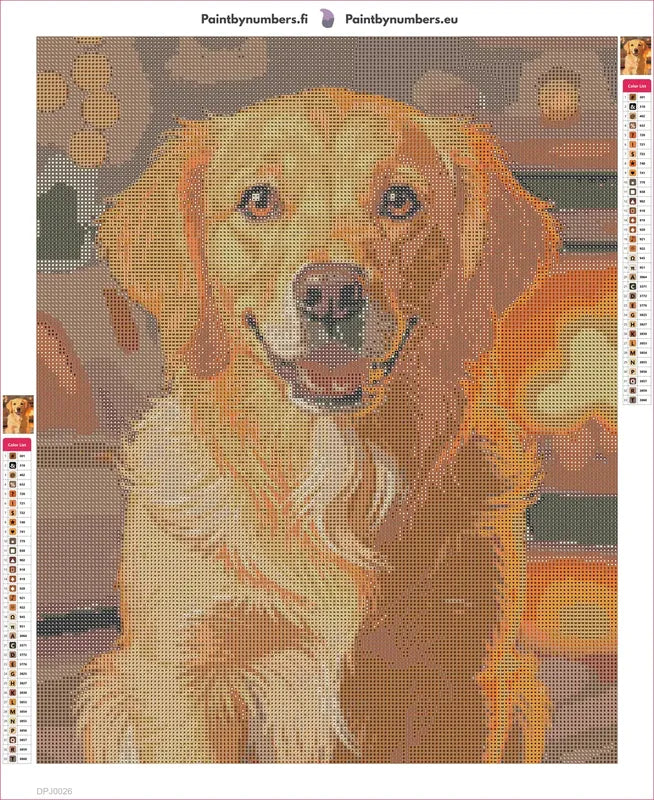 Golden Retriever diamond painting adhesive canvas 40x50cm