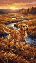 Thumbnail for Golden retriever in autumn field paint by numbers.