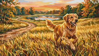 Thumbnail for Golden retriever in autumn field paint by numbers