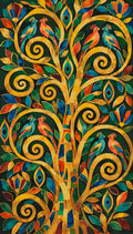 Thumbnail for Colorful birds and decorative tree paint by numbers