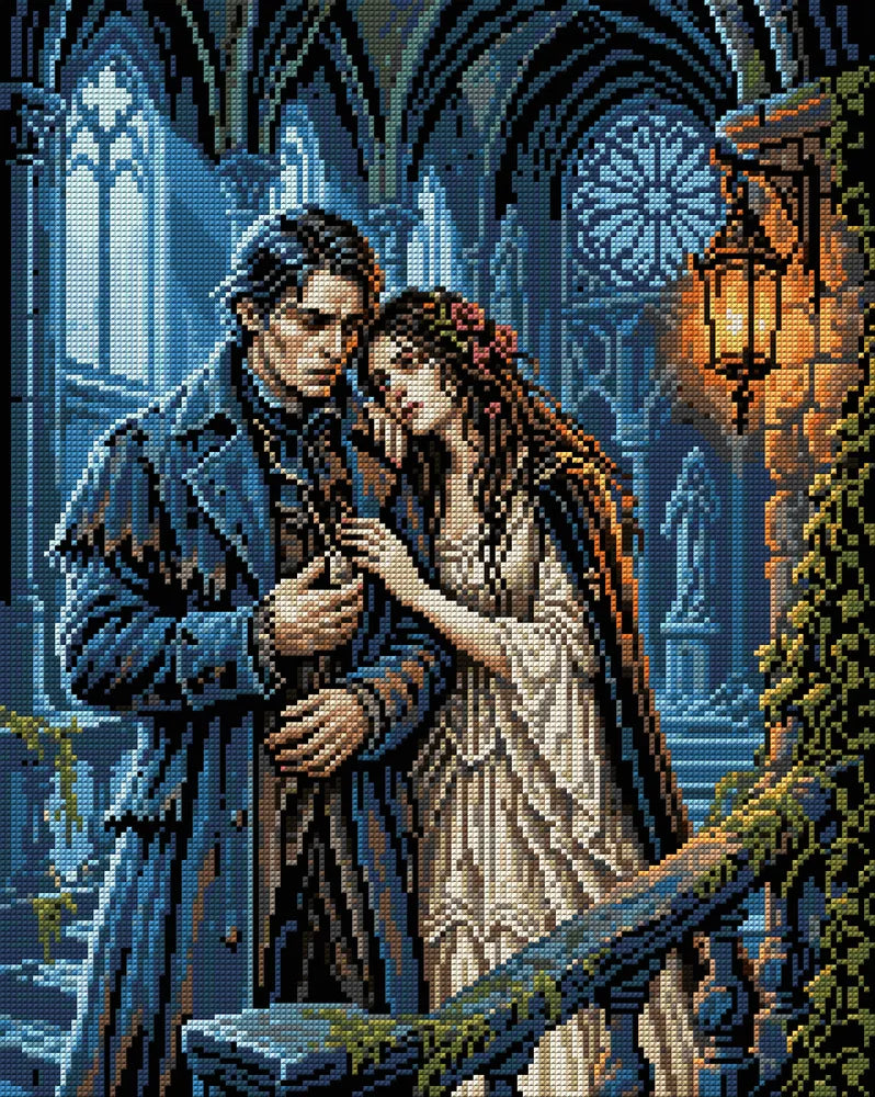 Gothic Lovers in Ruins, 40x50 cm diamond painting – full design preview without the close-up inset