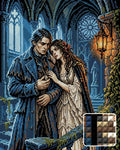 Thumbnail for Gothic Lovers in Ruins, 40x50 cm diamond painting – finished design preview with a close-up of square drills