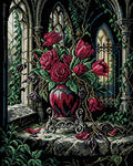 Thumbnail for Gothic Roses and Tulips Arrangement, 40x50 cm diamond painting – full design preview without the close-up inset