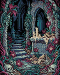 Thumbnail for Gothic Ruins With Skulls And Candles, 40x50 cm diamond painting – full design preview without the close-up inset