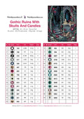 Thumbnail for DMC color chart for Gothic Ruins With Skulls And Candles diamond painting - 29 colors