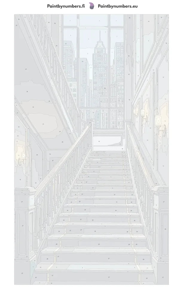 Numbered canvas - Grand Staircase City View 40x70cm