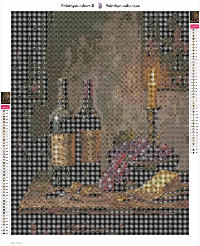 Grapes and Candle diamond painting adhesive canvas 40x50cm