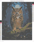 Thumbnail for Great Horned Owl diamond painting adhesive canvas 40x50cm