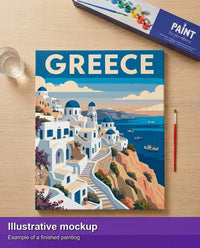 Thumbnail for Illustration of the completed paint by numbers - Greece Travel Poster 40x50cm