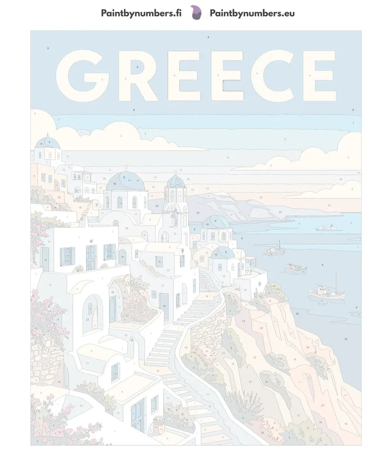 Numbered canvas - Greece Travel Poster 40x50cm