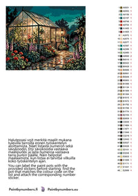 Thumbnail for Color chart and instructions - Greenhouse at Night 2 50x40cm