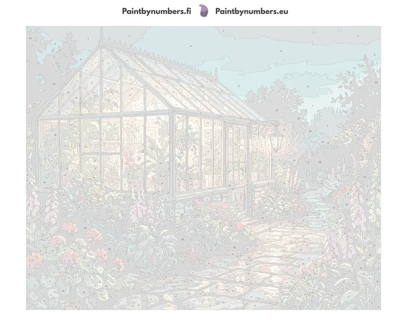 Numbered canvas - Greenhouse at Night 2 50x40cm