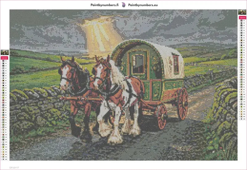 Gypsy Caravan diamond painting adhesive canvas 60x40cm