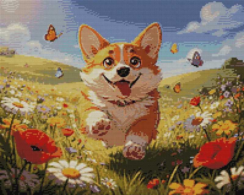 Diamond pattern - Joyful Corgi Adventure