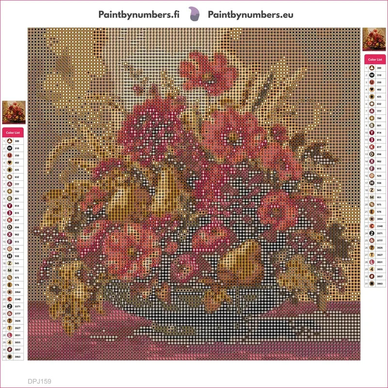 Diamond painting adhesive canvas preview - Harvest Basket