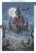 Thumbnail for Haunted Castle diamond painting adhesive canvas 40x60cm