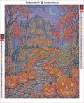 Thumbnail for Diamond painting adhesive canvas preview - Haunted House Path
