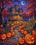 Thumbnail for Diamond painting pattern chart - Haunted House Path