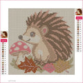 Thumbnail for Diamond painting adhesive canvas preview - Hedgehog and Mushroom