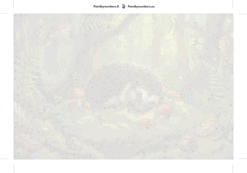 Paint by numbers numbered canvas - Hedgehog Sleeping in Forest 60x40cm