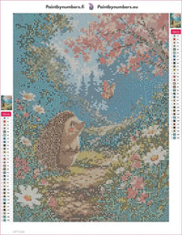 Thumbnail for Hedgehog Trail diamond painting adhesive canvas 30x40cm