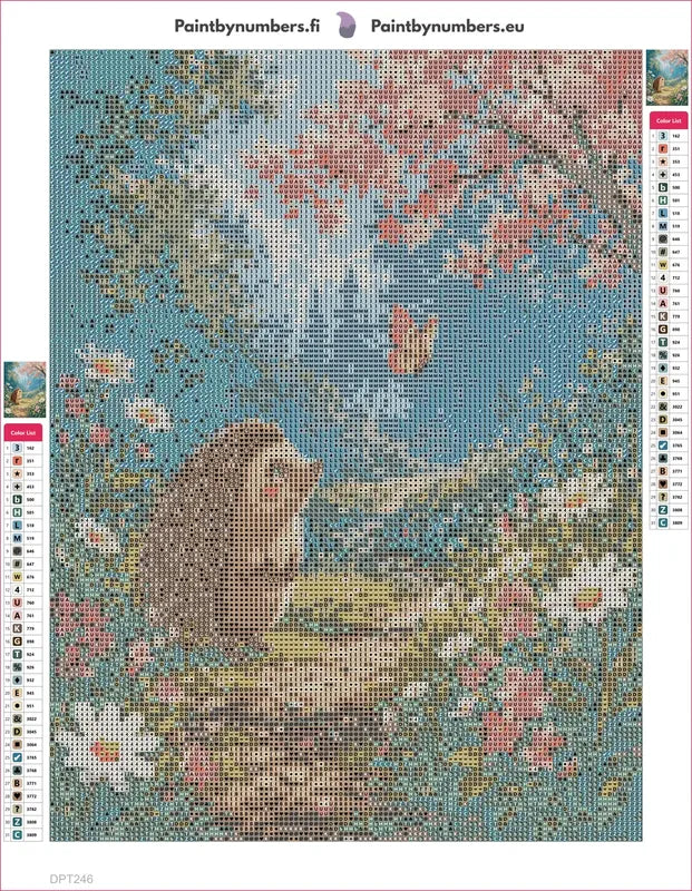 Hedgehog Trail diamond painting adhesive canvas 30x40cm
