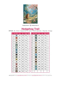 Thumbnail for Hedgehog Trail diamond painting color chart – 31 DMC colors