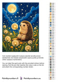 Thumbnail for Color chart and instructions - Hedgehog with Dandelions 60x80cm
