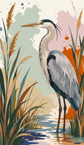 Thumbnail for Grey heron in the reeds Paint By Numbers. 40x70cm canvas.