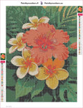 Thumbnail for Hibiscus and Plumeria diamond painting adhesive canvas 30x40cm